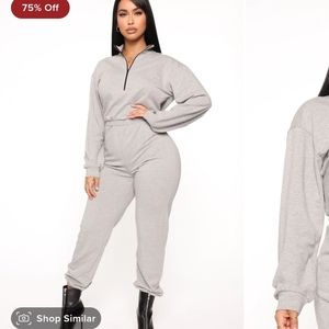 FASHIONNOVA, JUMPSUIT CHICAGO HEATHER GREY